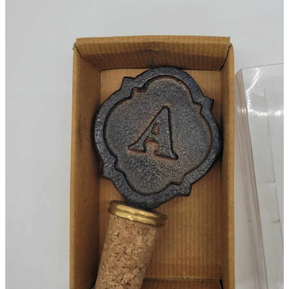 Mud Pie Initial Wine Cork A Cast Iron Bottle Stopper Rustic Bronze‎ NEW